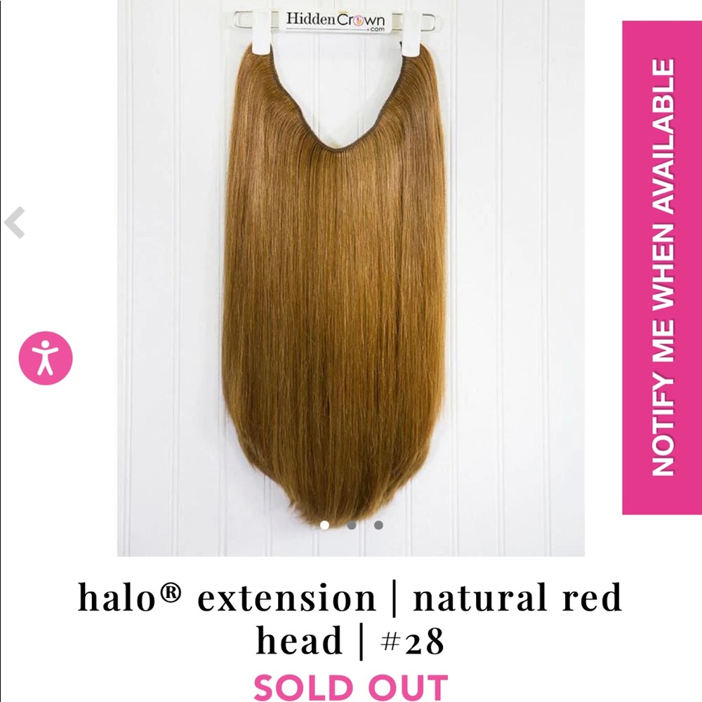 Hidden crown hair halo natural redhead extensions layered 18in